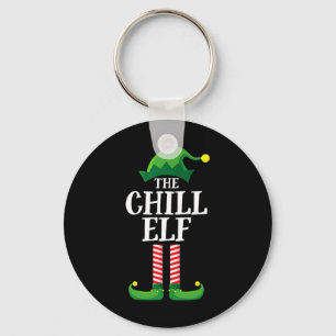 Chill Elf Matching Family Group Christmas Party Key Ring