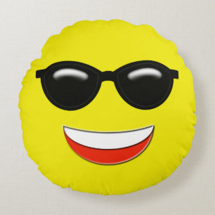 Chill Emoji Round Cushion