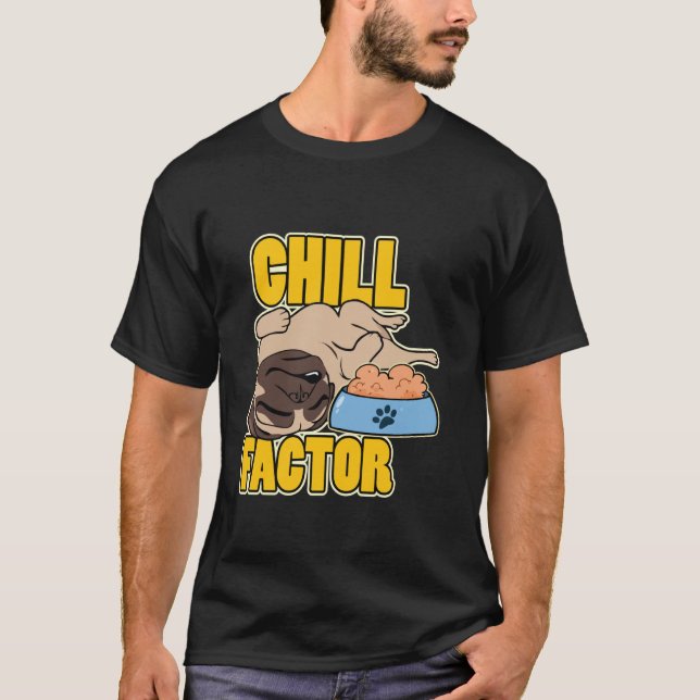 Chill Factor Cute Pug Sleeping Relaxing Cool Boy T-Shirt (Front)