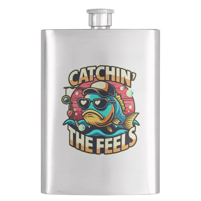 Chill Fish Vibes Hip Flask (Front)
