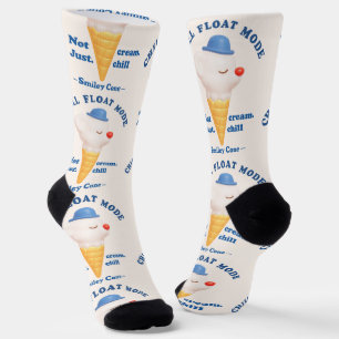 Chill Float Mode: Not Just Cream Dog Ice Cream Socks