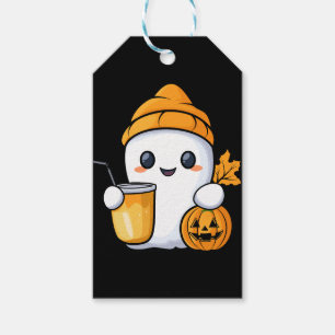 Chill Ghost Warm Coffee Cosy Fall Gift Tags