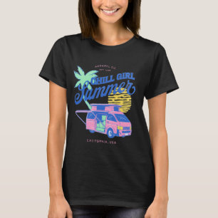 Chill Girl Summer Retro Van Design – California Vi T-Shirt