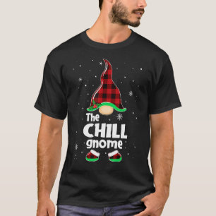 Chill Gnome Buffalo Plaid Matching Family Christma T-Shirt