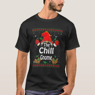 Chill Gnome Buffalo Plaid Matching Family Christma T-Shirt