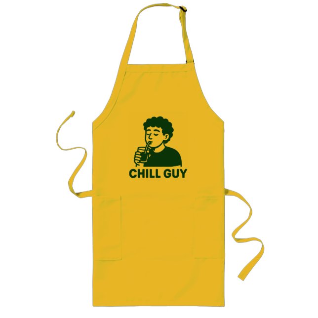 chill guy long apron (Front)