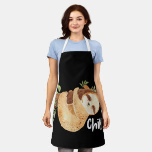 Chill Hanging Sloth Wildlife Animal Lover Zookeepe Apron