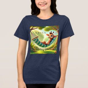 Chill – It's a Long Neck Day Giraffe Tri-Blend Shirt