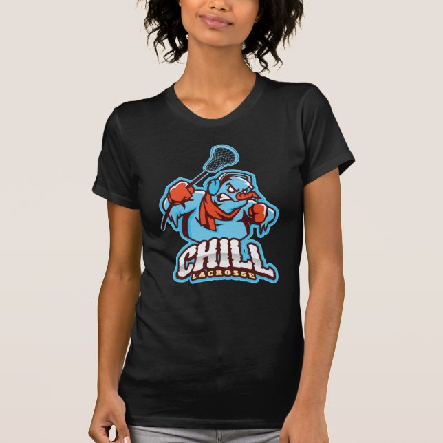Chill Lacrosse Black Tshirt Classic Logo (Front)