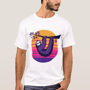 Chill Like a Sloth – Retro Sunset Sloth T-Shirt