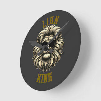 Chill Lion King Round Clock