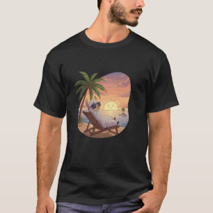 Chill Llama Summer Vacation On Tropical Beach Suns T-Shirt