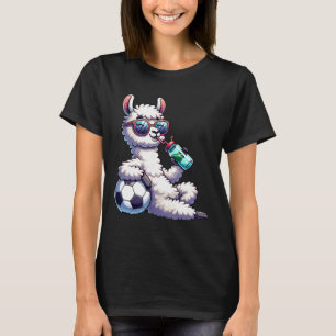 Chill Llama With Soccer Byll And Shades Alpaca  T-Shirt