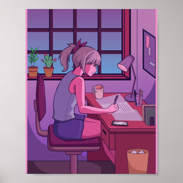 Chill Lofi Studying Poster (Front)