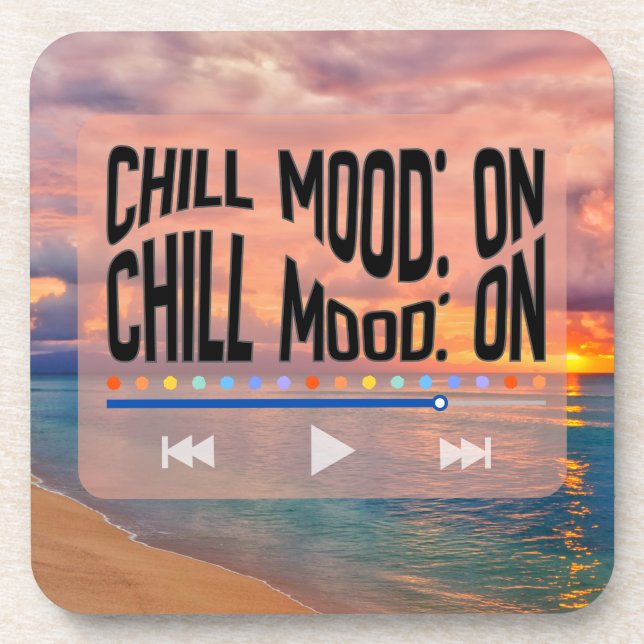 Chill Mood On Retro Beach Art Coaster (Front)
