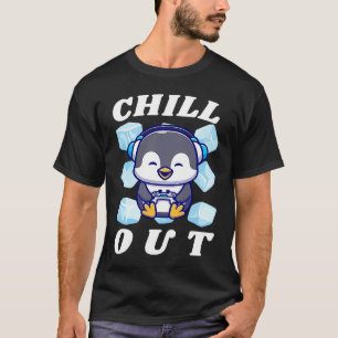 Chill Out Cute Penguin with Ice Cubes T-Shirt