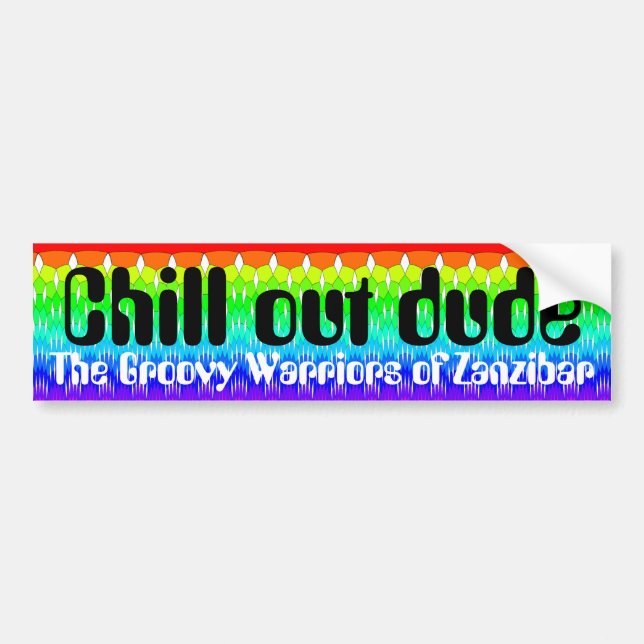 Chill out dude bumper sticker (Front)