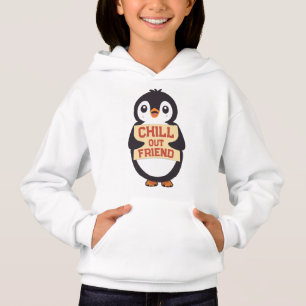 Chill out, friend: Cute Penguin Holding a Sign