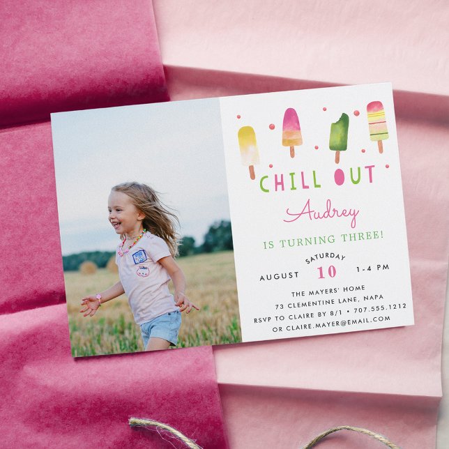 Chill Out | Photo Birthday Party Invitation (Creator Uploaded)
