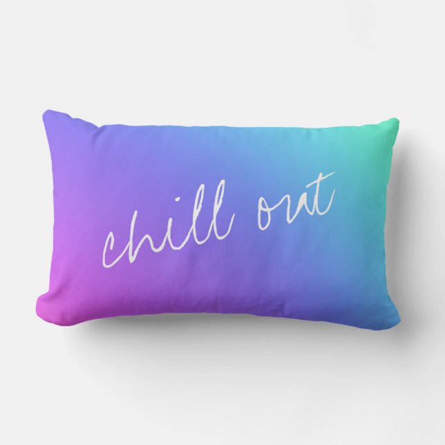 Chill Out Rainbow Throw Pillow (Front)