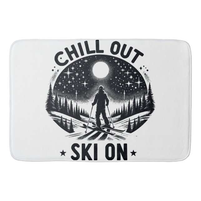 Chill out Ski on Bath Mat (Front)
