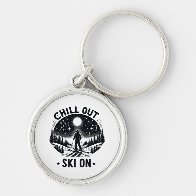Chill out Ski on Key Ring (Front)