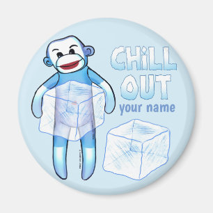 Chill Out Sock Monkey magnet