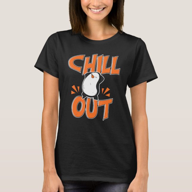 Chill Out  Women Hangout Penguin Love 1 T-Shirt (Front)