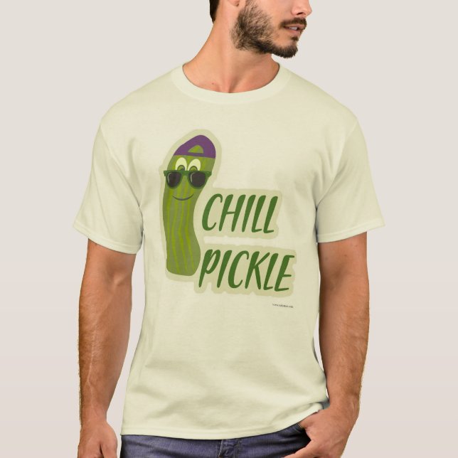 Chill Pickle Funny Veggie Cartoon Pal T-Shirt (Front)