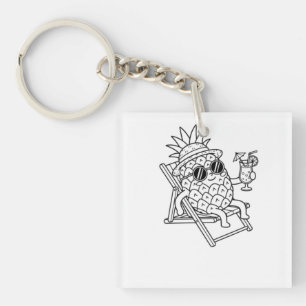 Chill Pineapple Summer Vibes  Key Ring