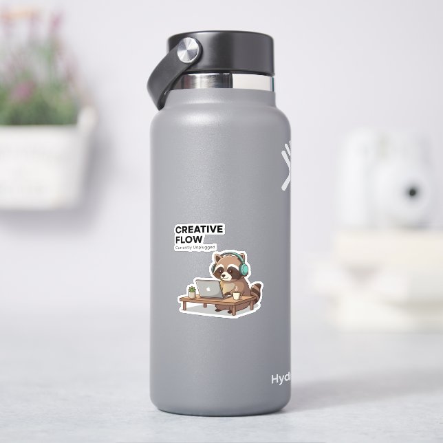 Chill Raccoon Coding Sticker Creative Flow Laptop (HydroFlask)