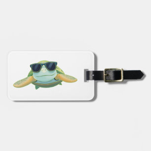 Chill Sea Turtle with Sunglasses Luggage Tag
