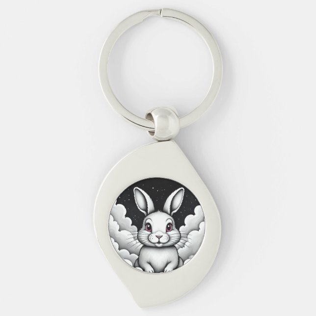 Chill Sky vibes Heavenly Bunny Key Ring (Front)