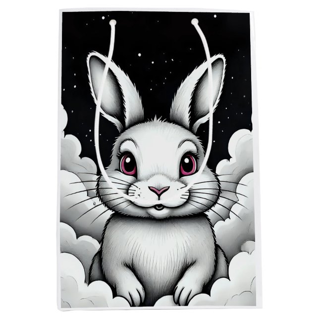 Chill Sky vibes Heavenly Bunny Medium Gift Bag (Front)