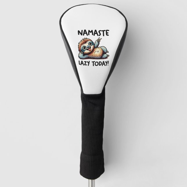 Chill Sloth Namaste Lazy Vibes Golf Head Cover (Front)
