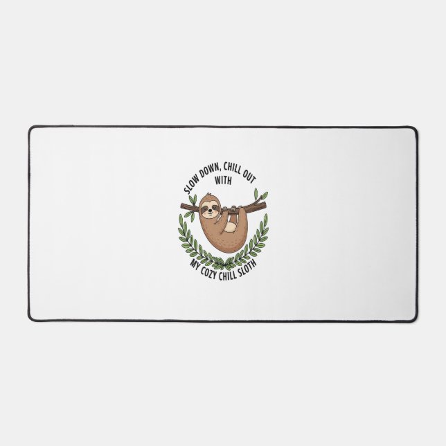 Chill Sloth, USA Animal Desk Mat (Front)