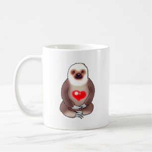 Chill Sloth with Glowing Heart Coffee Mug