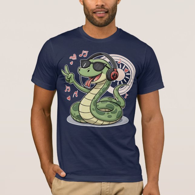 Chill Snake Tunes Funny  T-Shirt (Front)