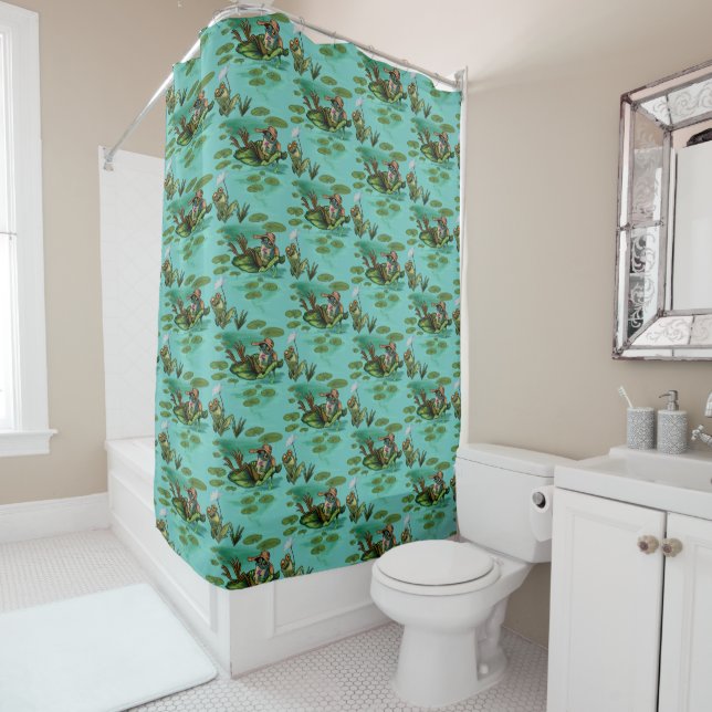 Chill Summer Frogs  Shower Curtain (In Situ)