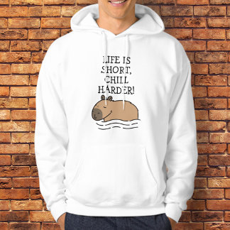 Chill Swimming Capybara Funny Quote Personalised Hoodie
