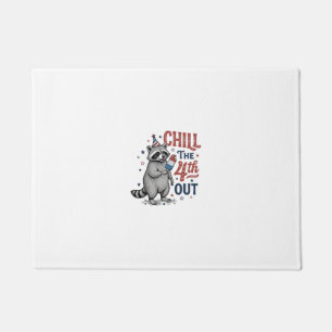 Chill The 4th Out Racoon Patriotic Shirt Design ( Doormat