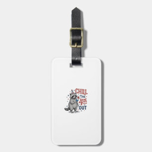 Chill The 4th Out Racoon Patriotic Shirt Design ( Luggage Tag