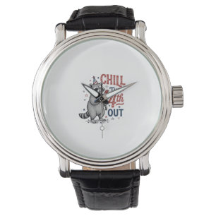 Chill The 4th Out Racoon Patriotic Shirt Design ( Watch
