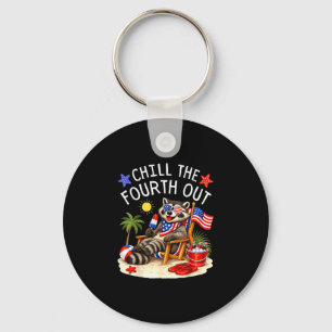 Chill the fourth out 4th of july patriotic feral key ring
