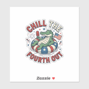 Chill The Fourth Out Alligator Patriotic Shirt Des