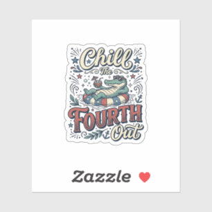 Chill The Fourth Out Alligator Patriotic Shirt Des