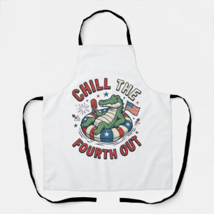 Chill The Fourth Out Alligator Patriotic Shirt Des Apron