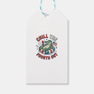 Chill The Fourth Out Alligator Patriotic Shirt Des Gift Tags