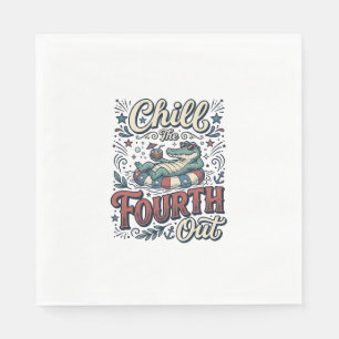 Chill The Fourth Out Alligator Patriotic Shirt Des Napkin
