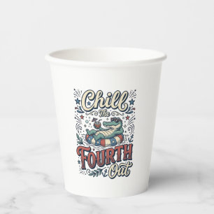 Chill The Fourth Out Alligator Patriotic Shirt Des Paper Cups